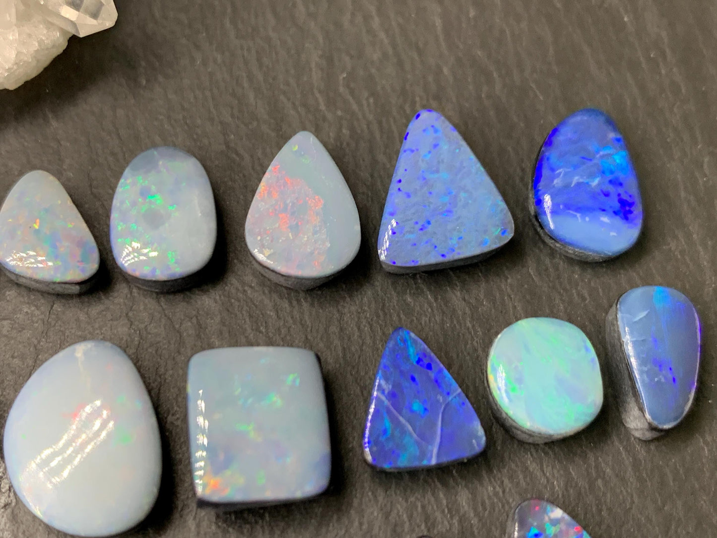 Australian Opal doublet 8-12mm long cabochon