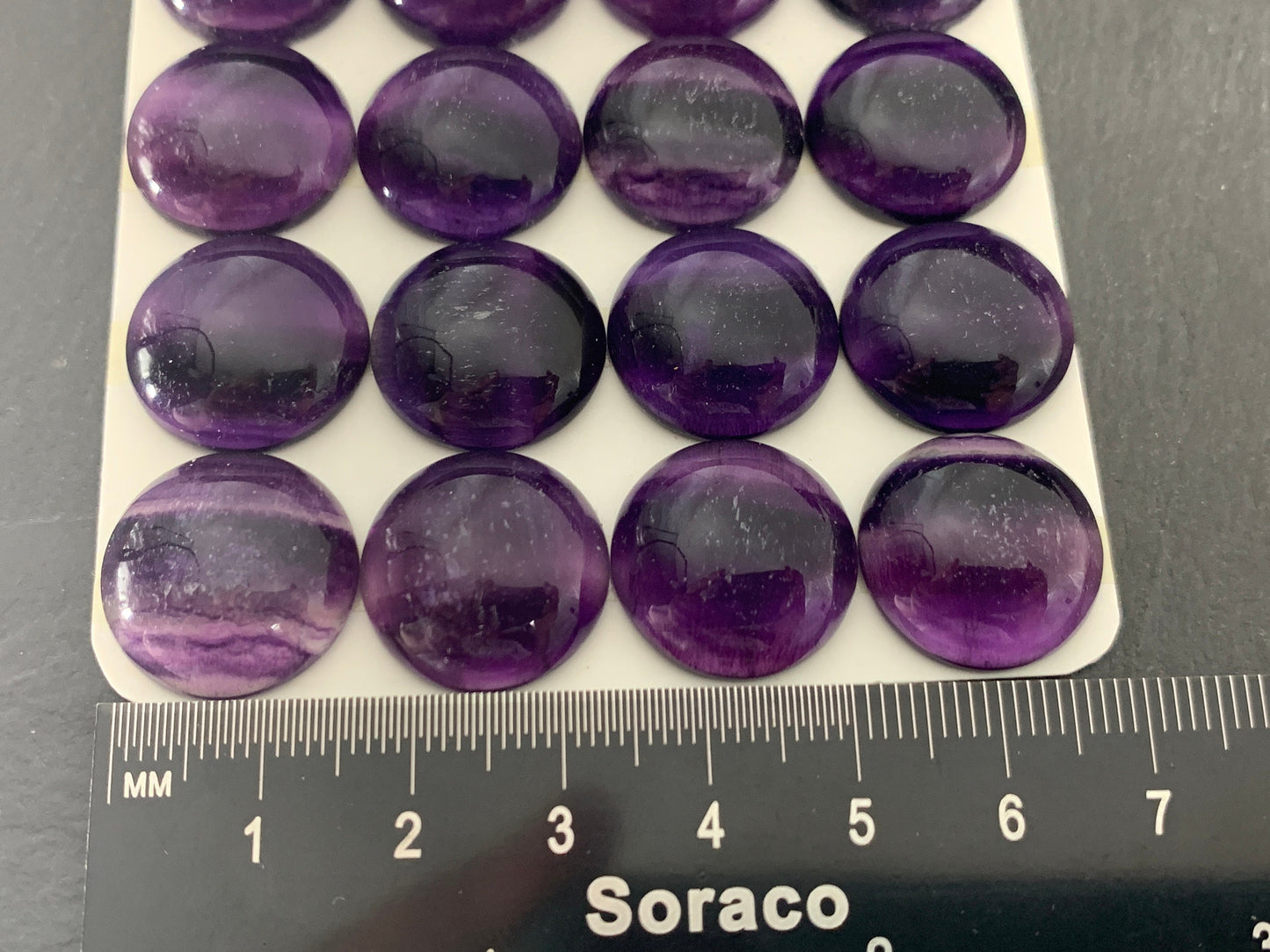 Purple Fluorite round 18mm cabochon- Calibrated cabochons