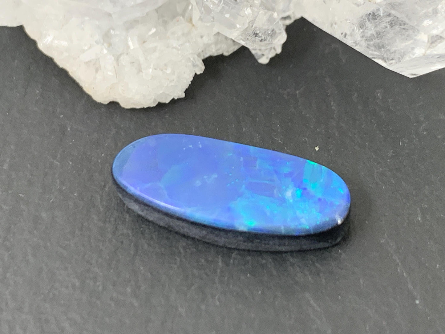 Australian Opal Doublet Natural 6x16x4mm Cabochon Free Form Opal Stone