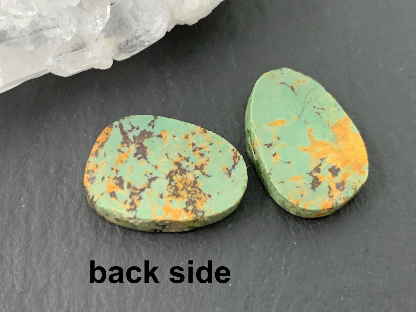 Tibetan Turquoise Pair 10x14mm Cabochon - Hand Cut Cabochon
