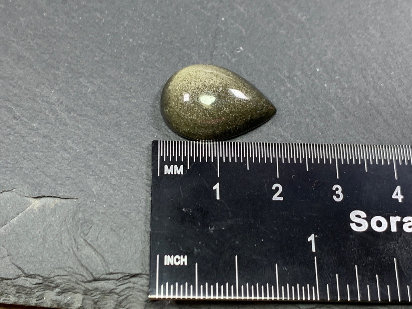 Gold Obsidian Pear Cabochon: Calibrated Stone (15x20mm)