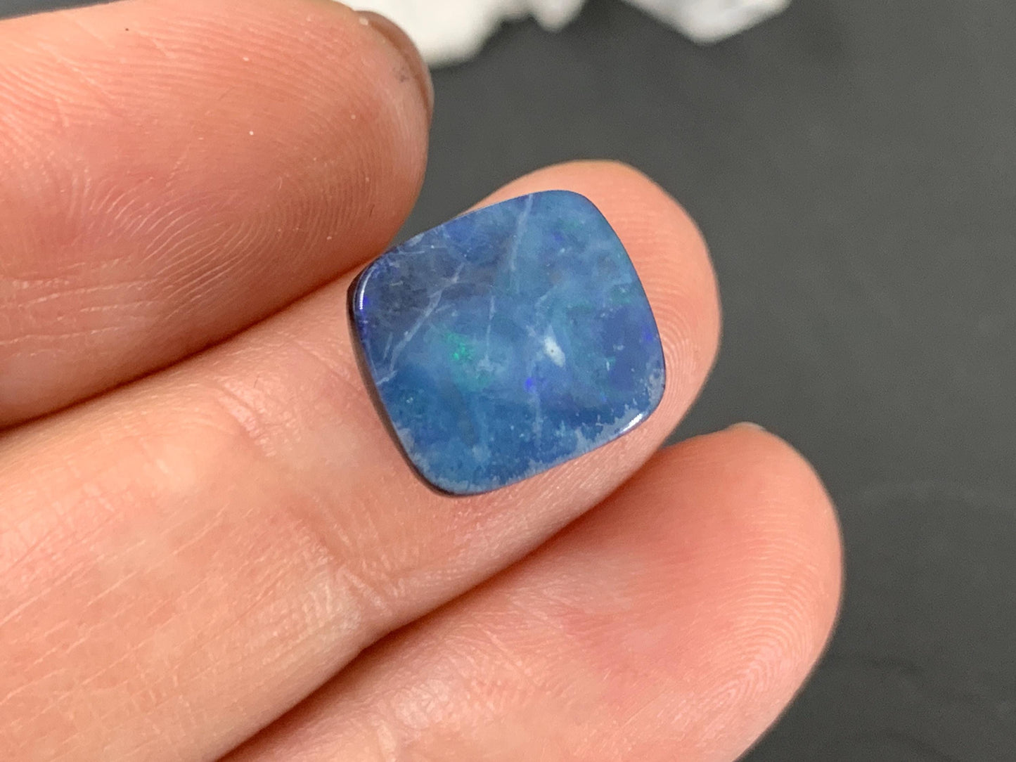 Australian Opal doublet 10x12x4mm cabochon