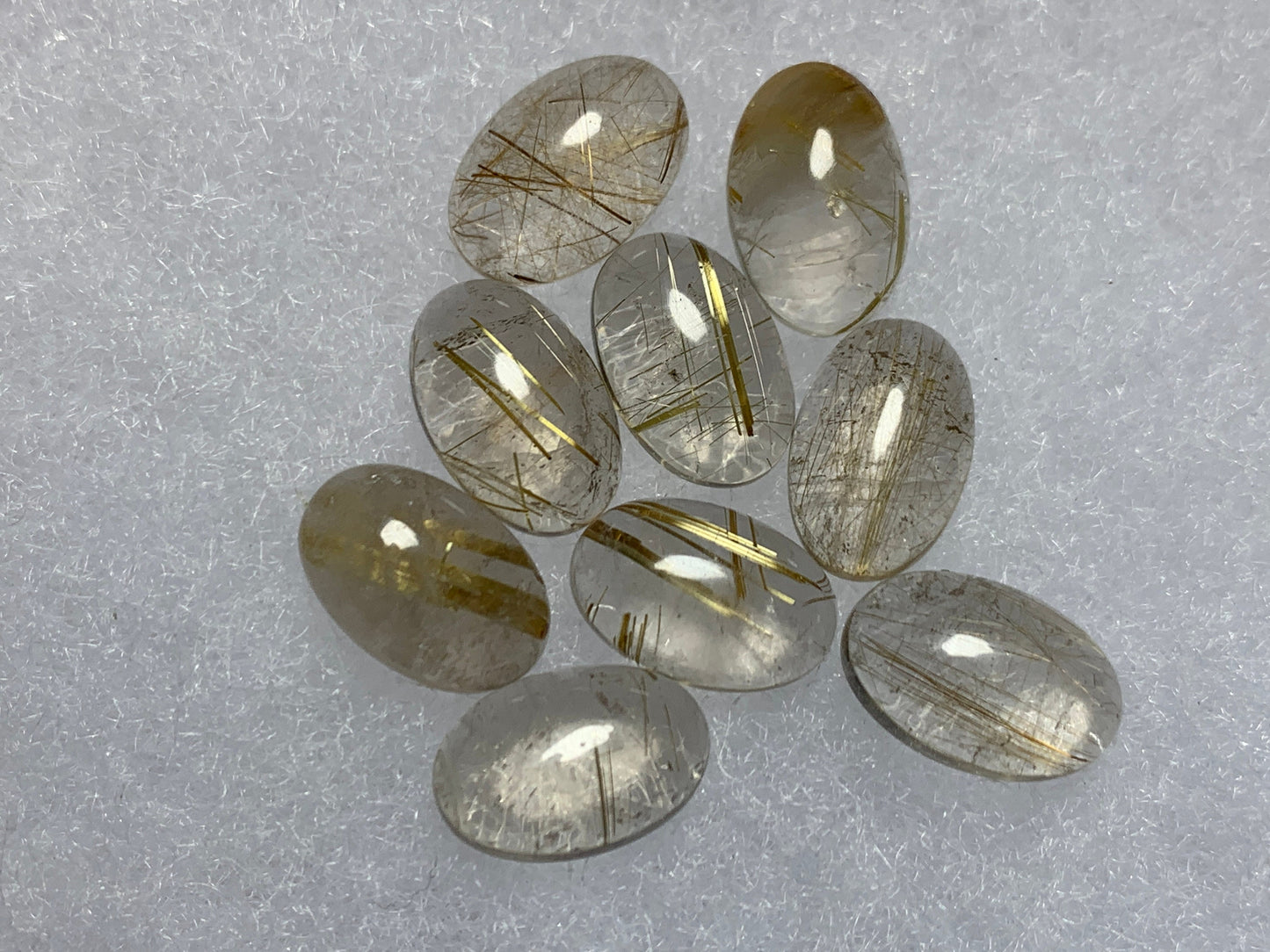 Gold Rutilated Quartz oval 8x12mm cabochon - Calibrated cabochons