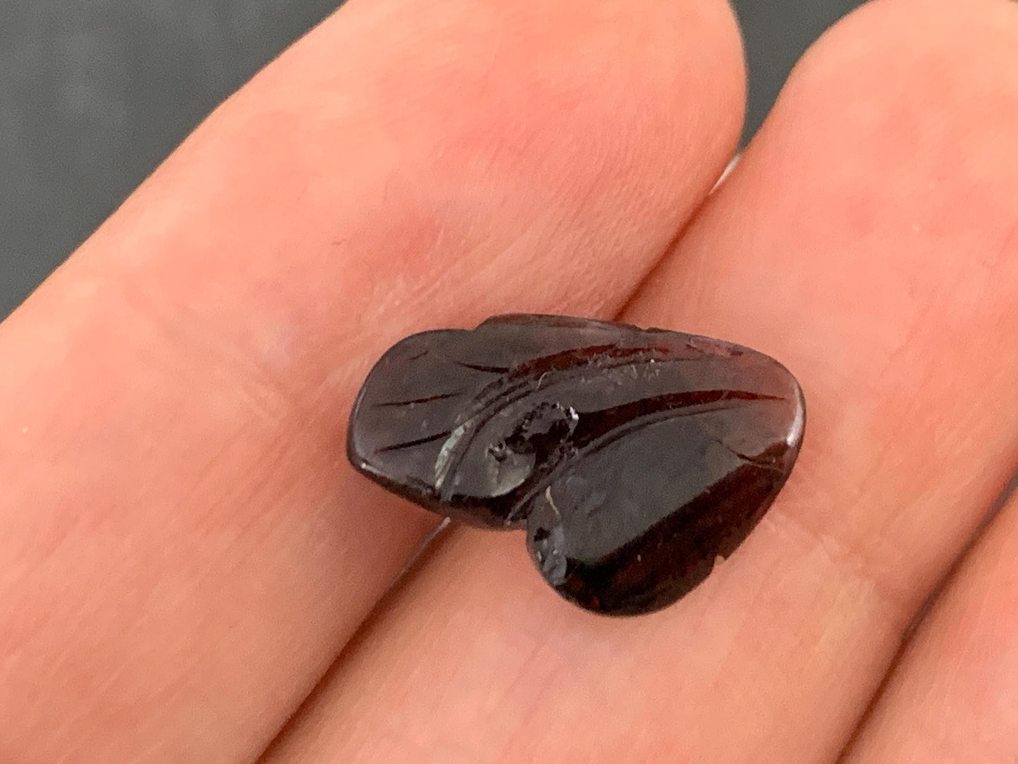 Carved Tourmaline 10x15x3mm cabochon