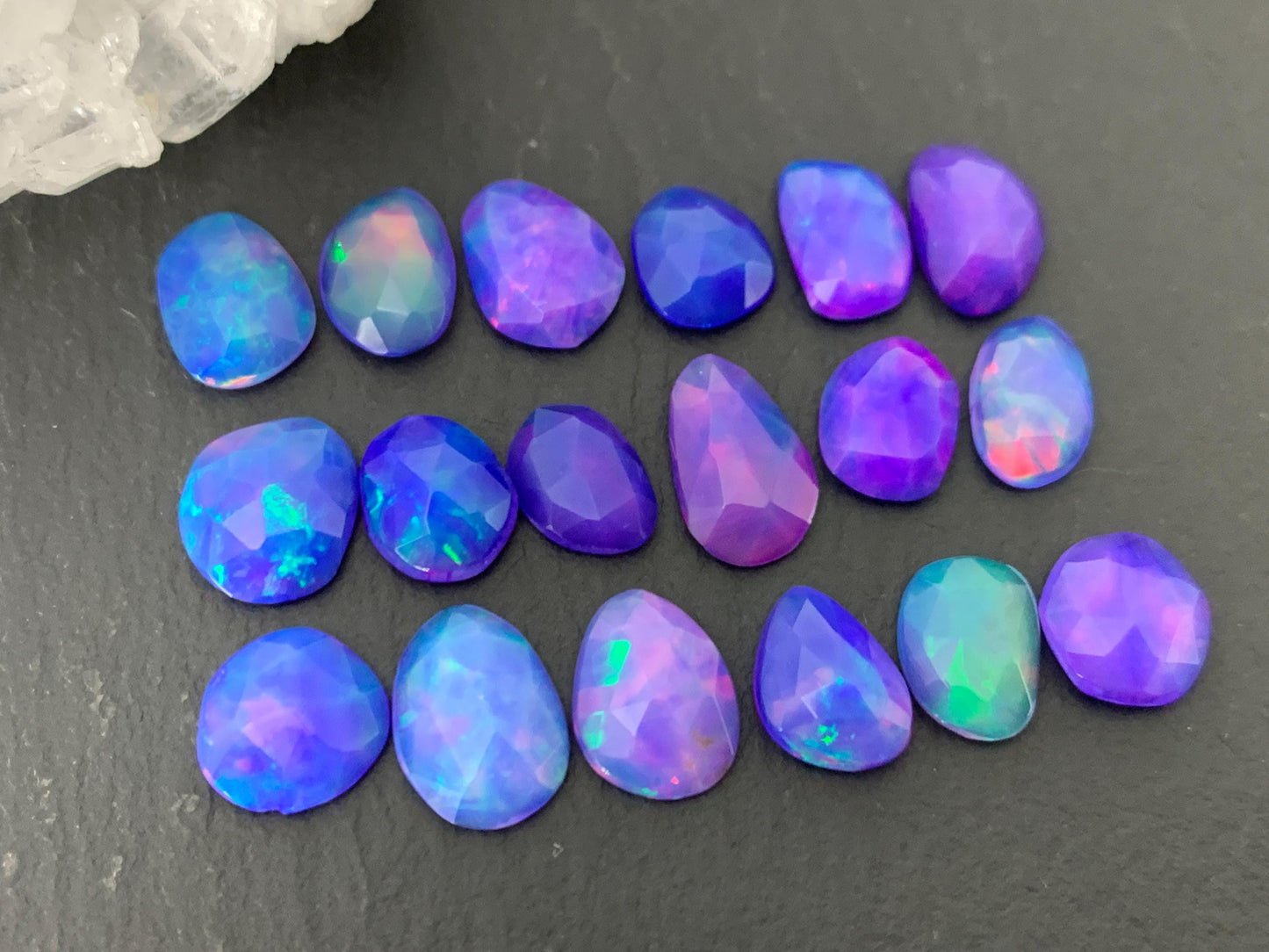 Faceted Purple Ethiopian Opal 7-8mm cabochon