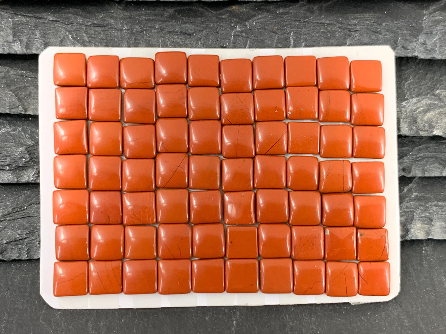 Red Jasper Square 6mm Cabochon - Natural Calibrated Gemstone Stone