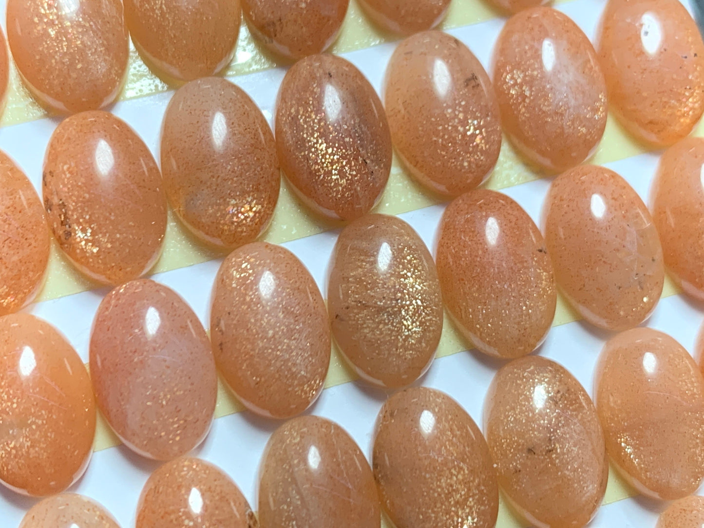 GoldSand Sunstone oval 8x12mm cabochon Calibrated Cabochons