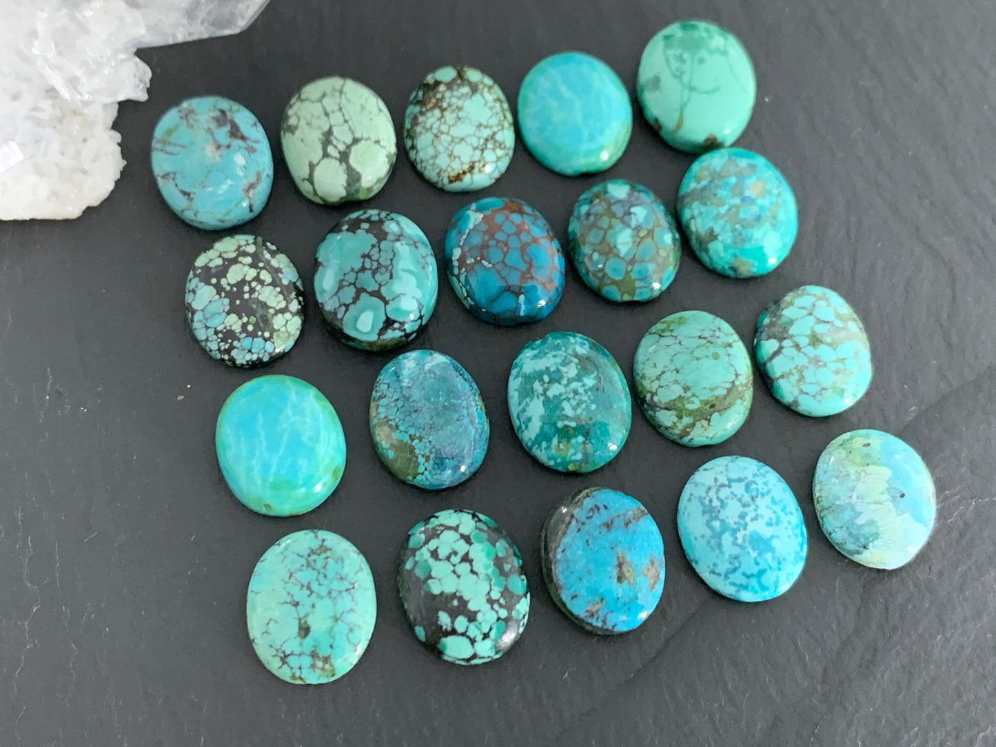 Tibetan Turquoise oval 10x12mm cabochon