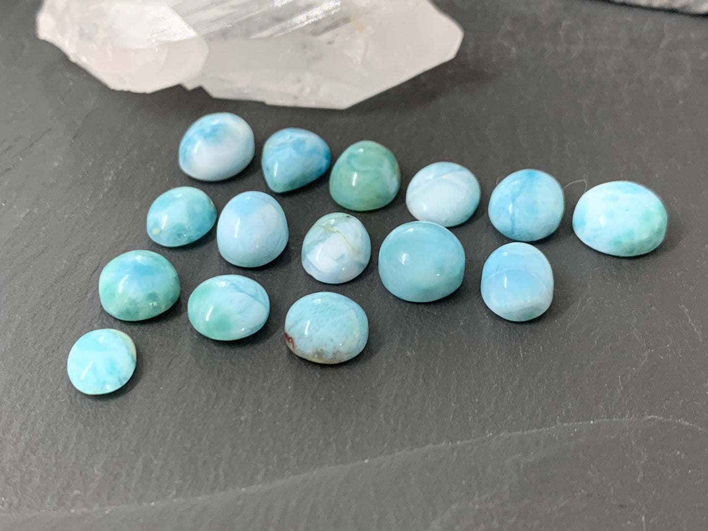 Larimar 8-11mm long cabochon