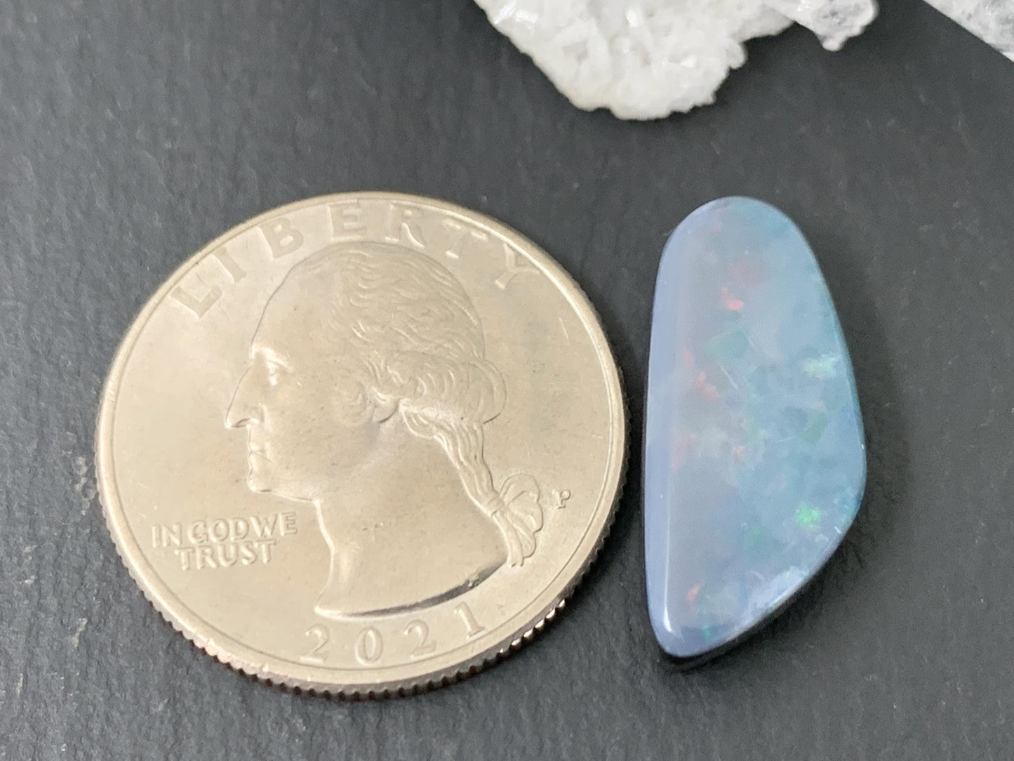 Australian Opal doublet 10x22x5mm cabochon