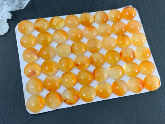 Carnelian round 10mm cabochon - Calibrated cabochons