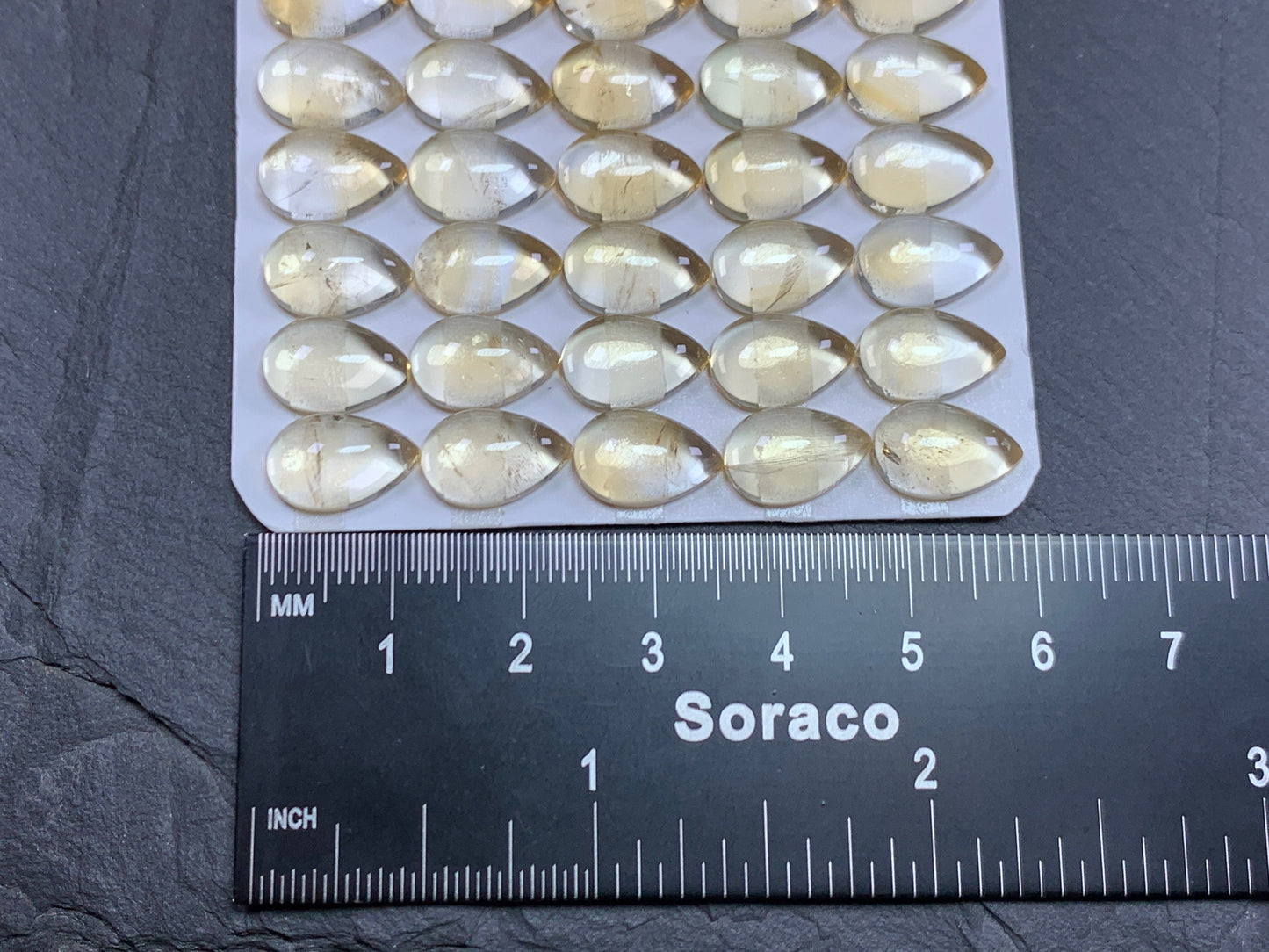 Citrine pear 8x12mm cabochon - Calibrated cabochons