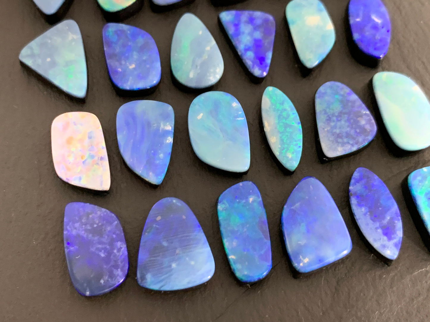 Australian Opal doublet 12-15mm long cabochon