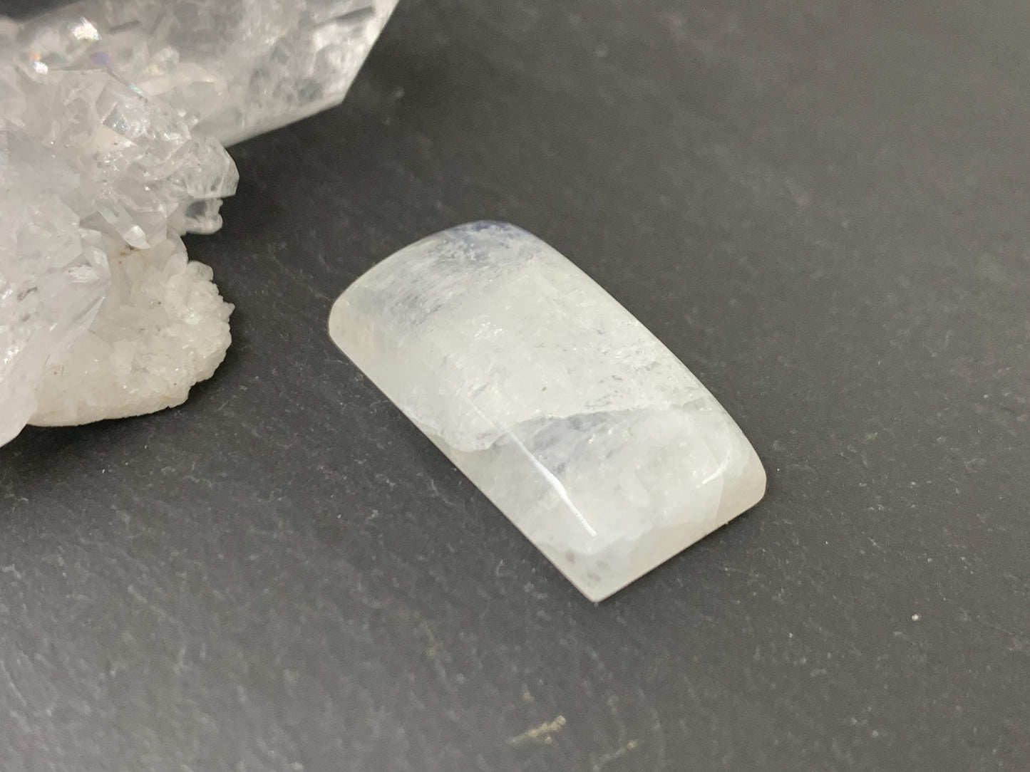 Rainbow Moonstone 21x11x6mm cabochon