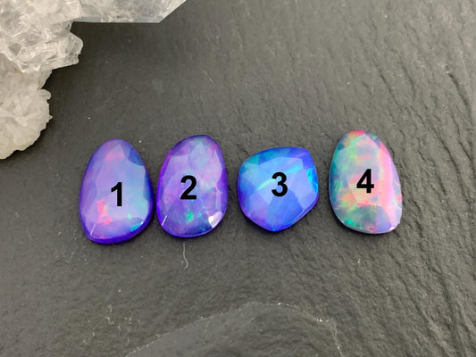 Faceted Ethiopian Purple Opal 9-11mm cabochon