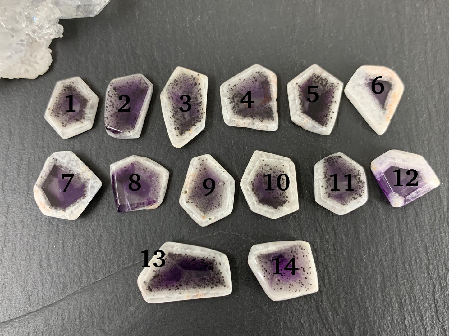 Amethyst hexagon slice