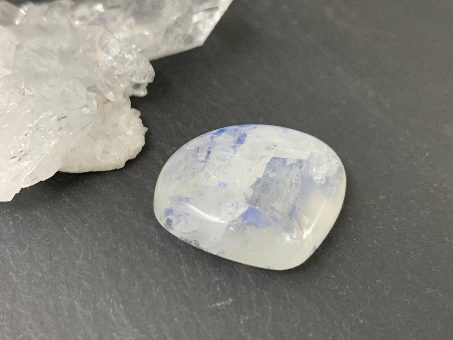 Rainbow Moonstone 23x20x7mm cabochon