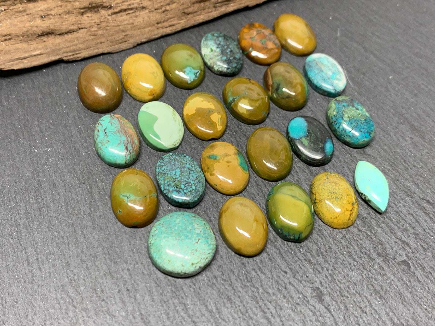 Tibetan Turquoise Cabochon - Natural 14mm Oval Stone, Hand Cut Gem