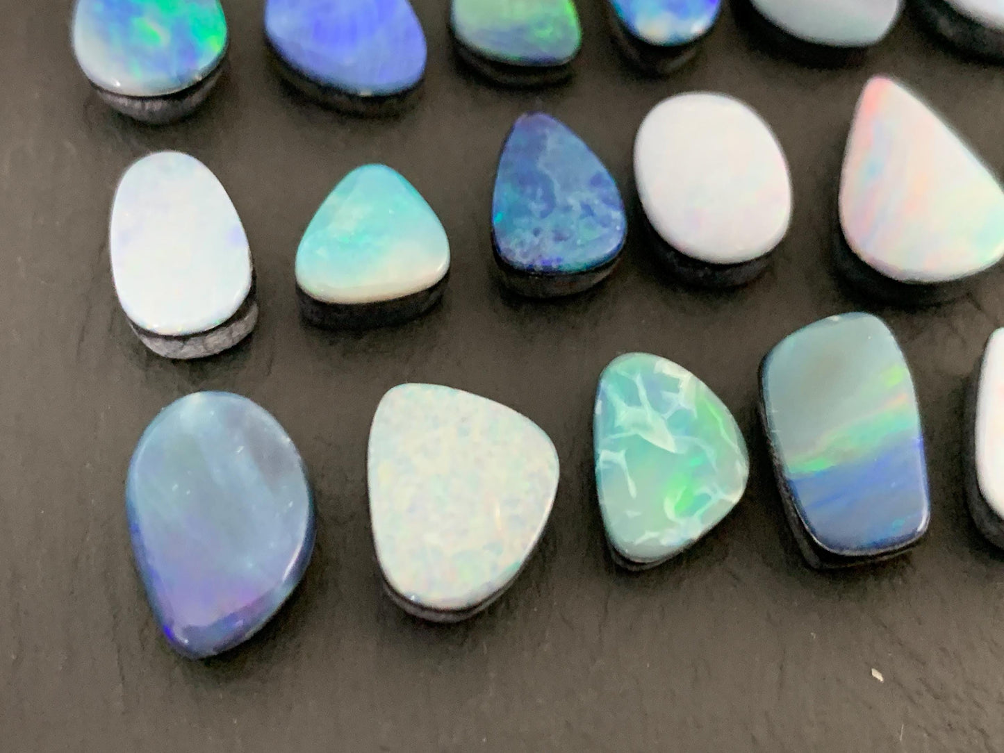 Australian Opal doublet 10-13mm long cabochon