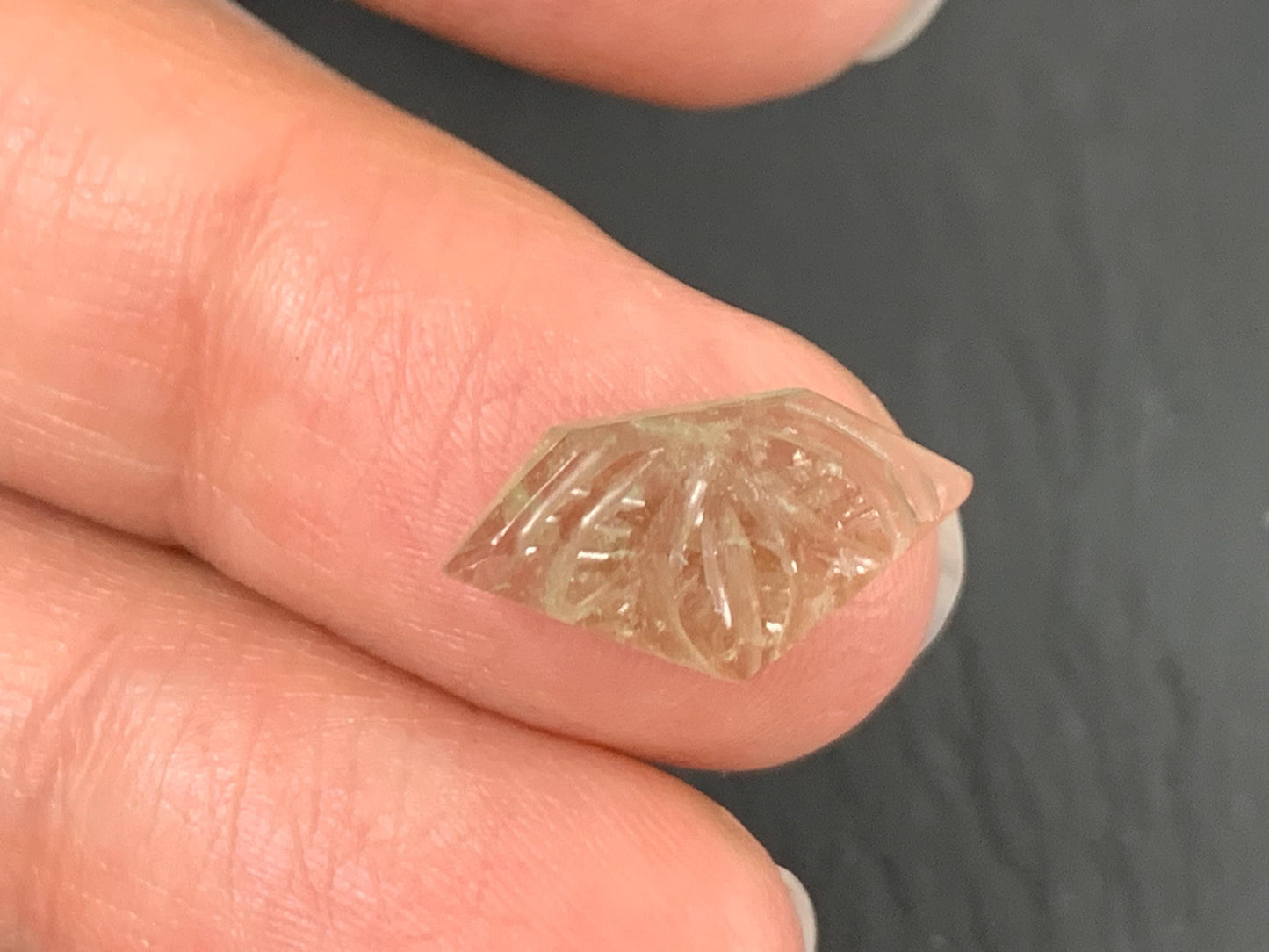 Carved Tourmaline 8x15x4mm cabochon