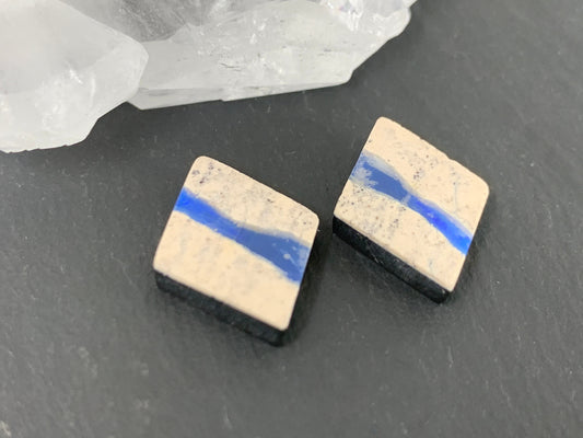 Australian Opal doublet 14x18x3.5mm pair of cabochons