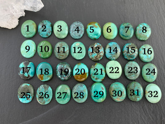 Tibetan Turquoise 10x12mm oval cabochon