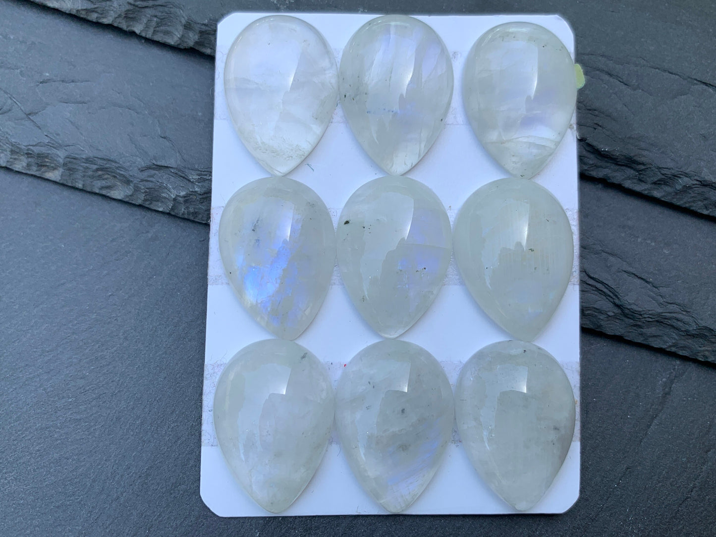 Rainbow Moonstone pear 18x25mm Cabochon