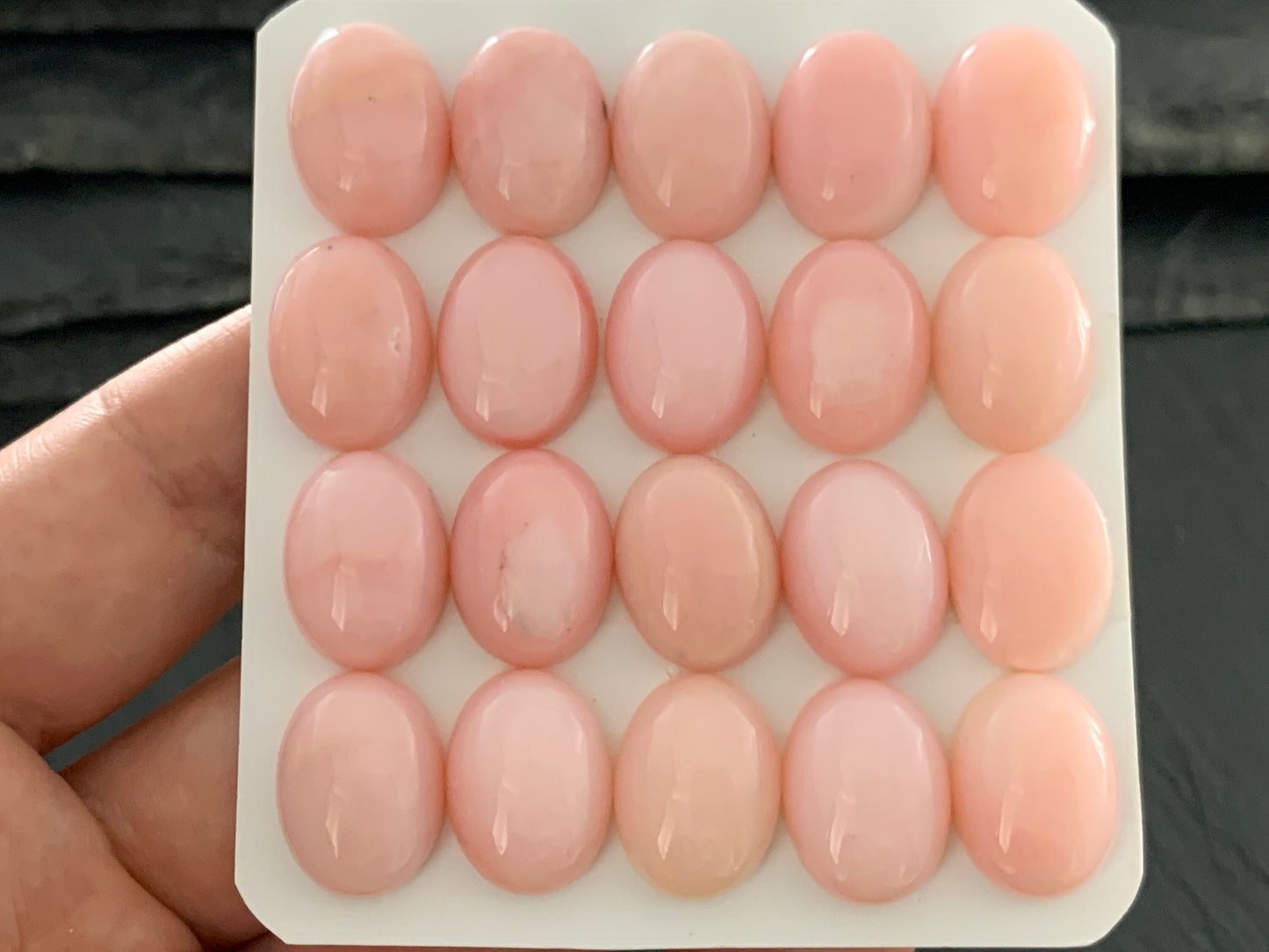Pink Opal oval 12x16mm cabochon - Calibrated cabochons