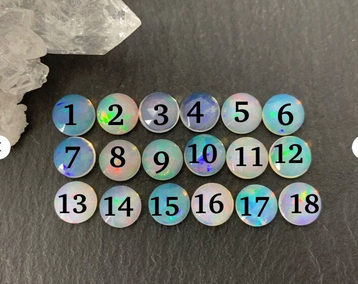 Faceted Ethiopian Opal round 6mm cabochon