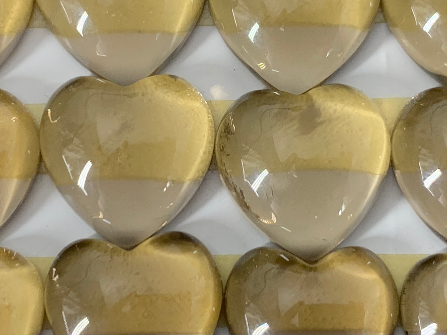 Smokey Quartz heart 15x15mm Cabochon - Calibrated cabochons