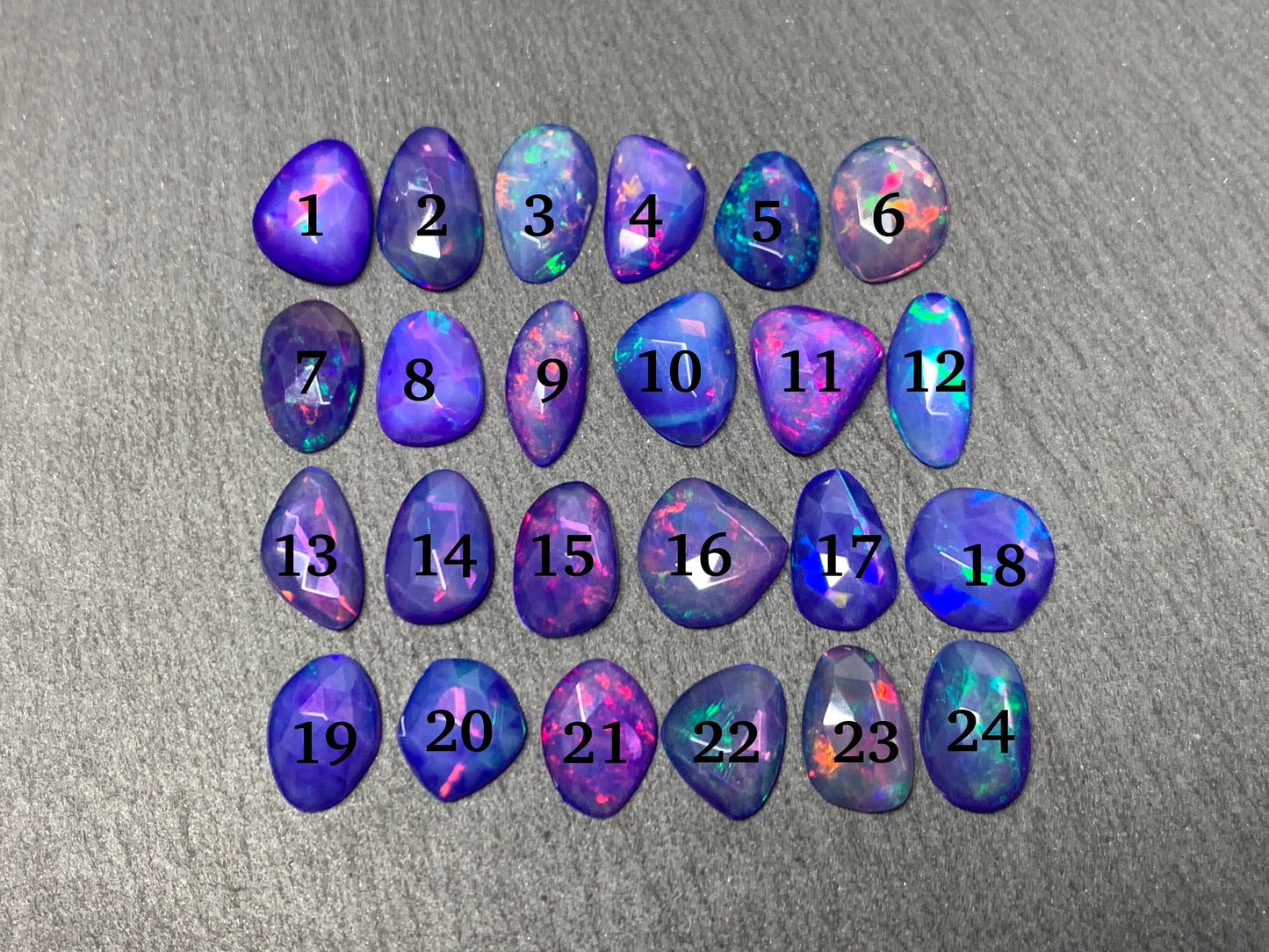 Faceted Purple Ethiopian Opal 10-11mm cabochon