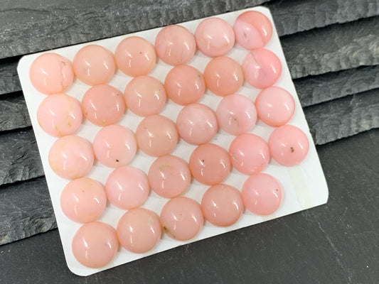Pink Opal Cabochon - 12mm Round Calibrated Gemstone Jewelry Making Supplies