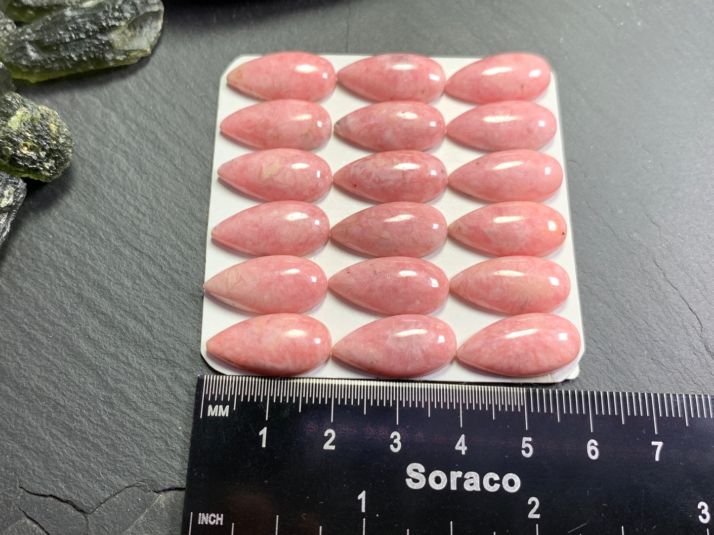Rhodochrosite pear 10x20mm cabochon - Calibrated cabochons