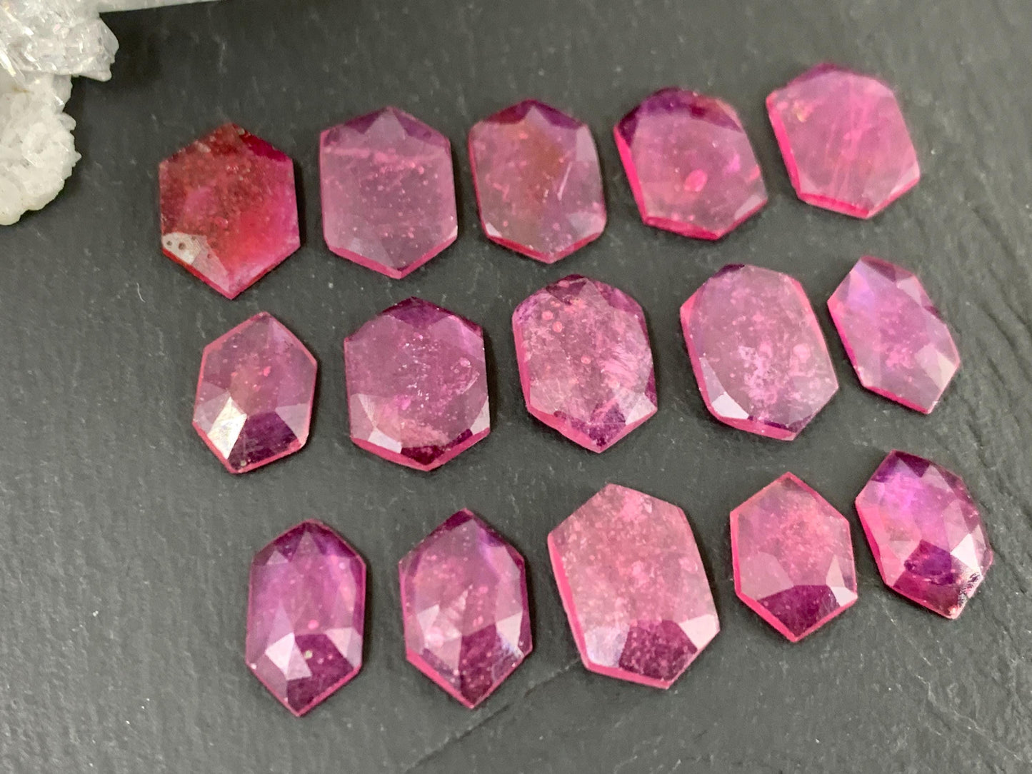 Faceted Thailand Pink Sapphire 11-13mm long cabochon