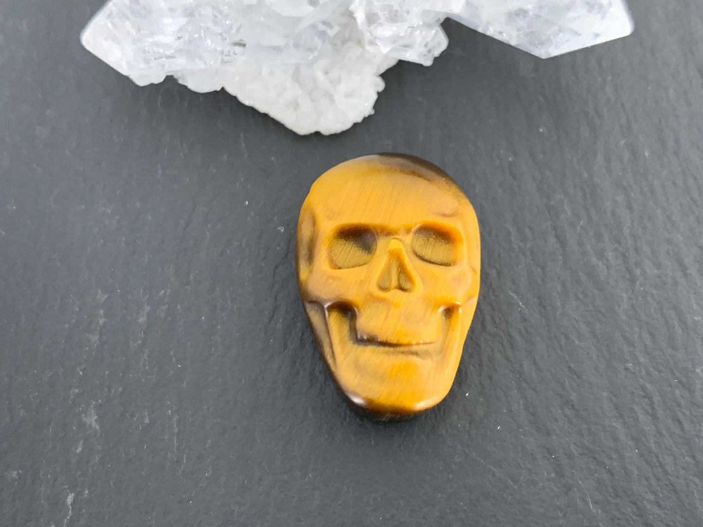 Tiger eye skull 15x21mm cabochon