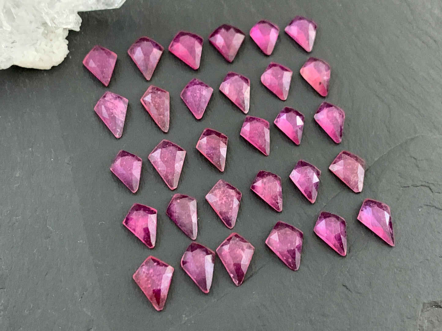 Faceted 10-11mm Thailand pink Sapphire cabochons