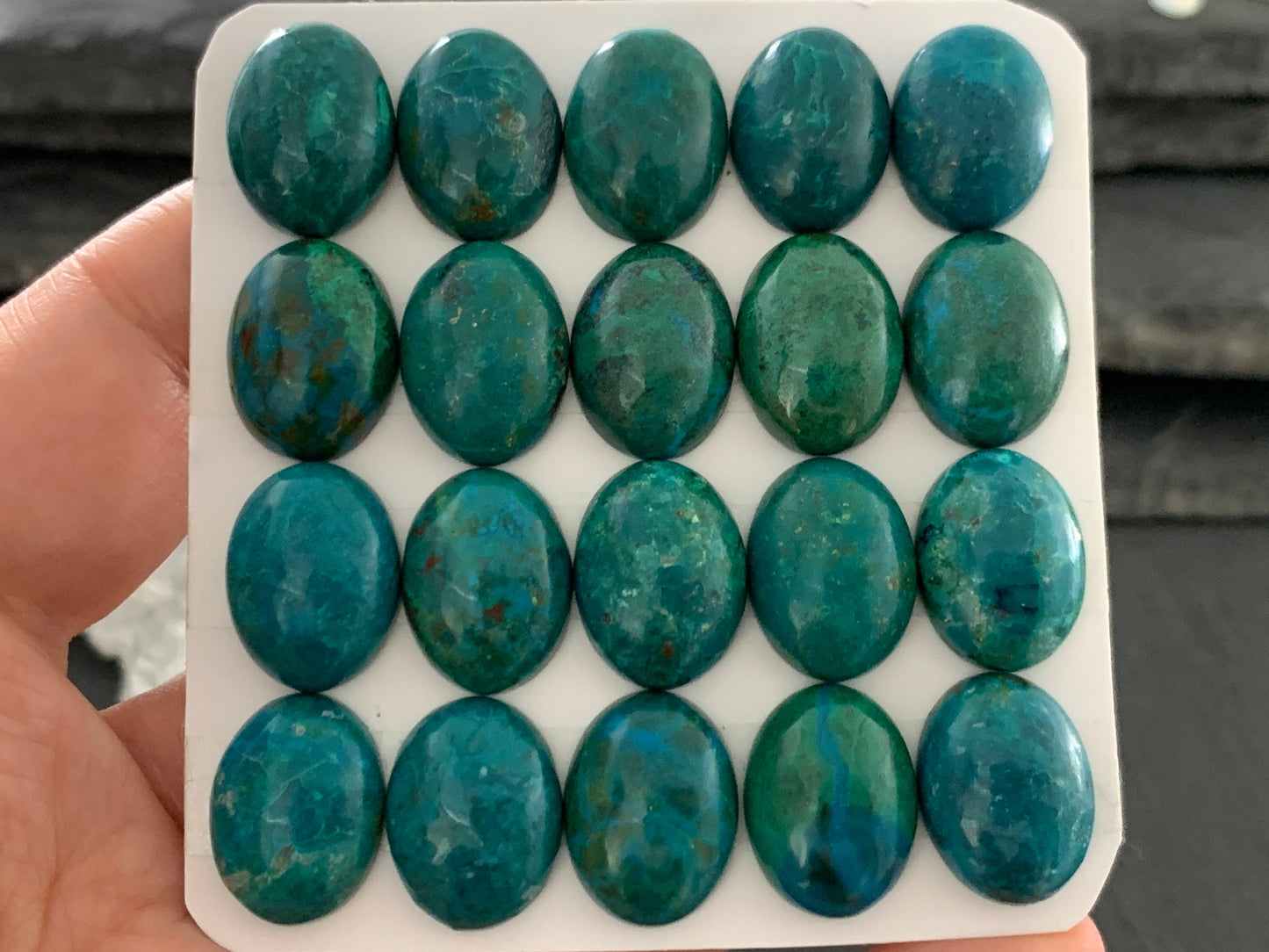 Chrysocolla oval 12x16mm cabochon - Calibrated cabochons