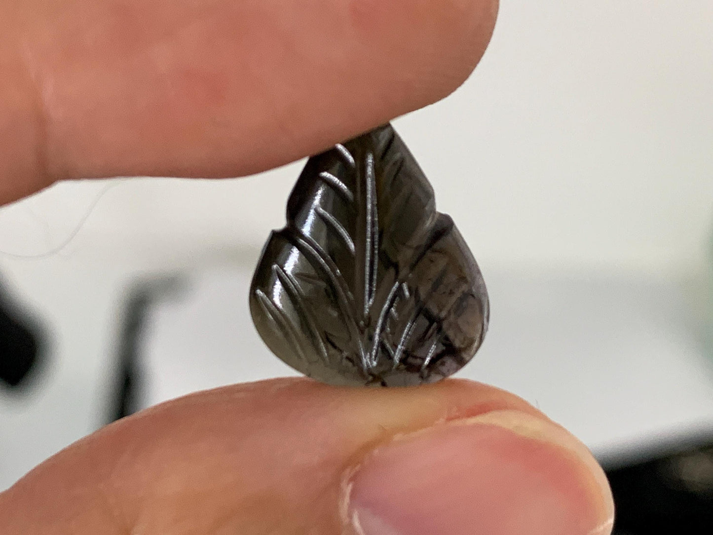 Carved Tourmaline 12x15x3mm cabochon