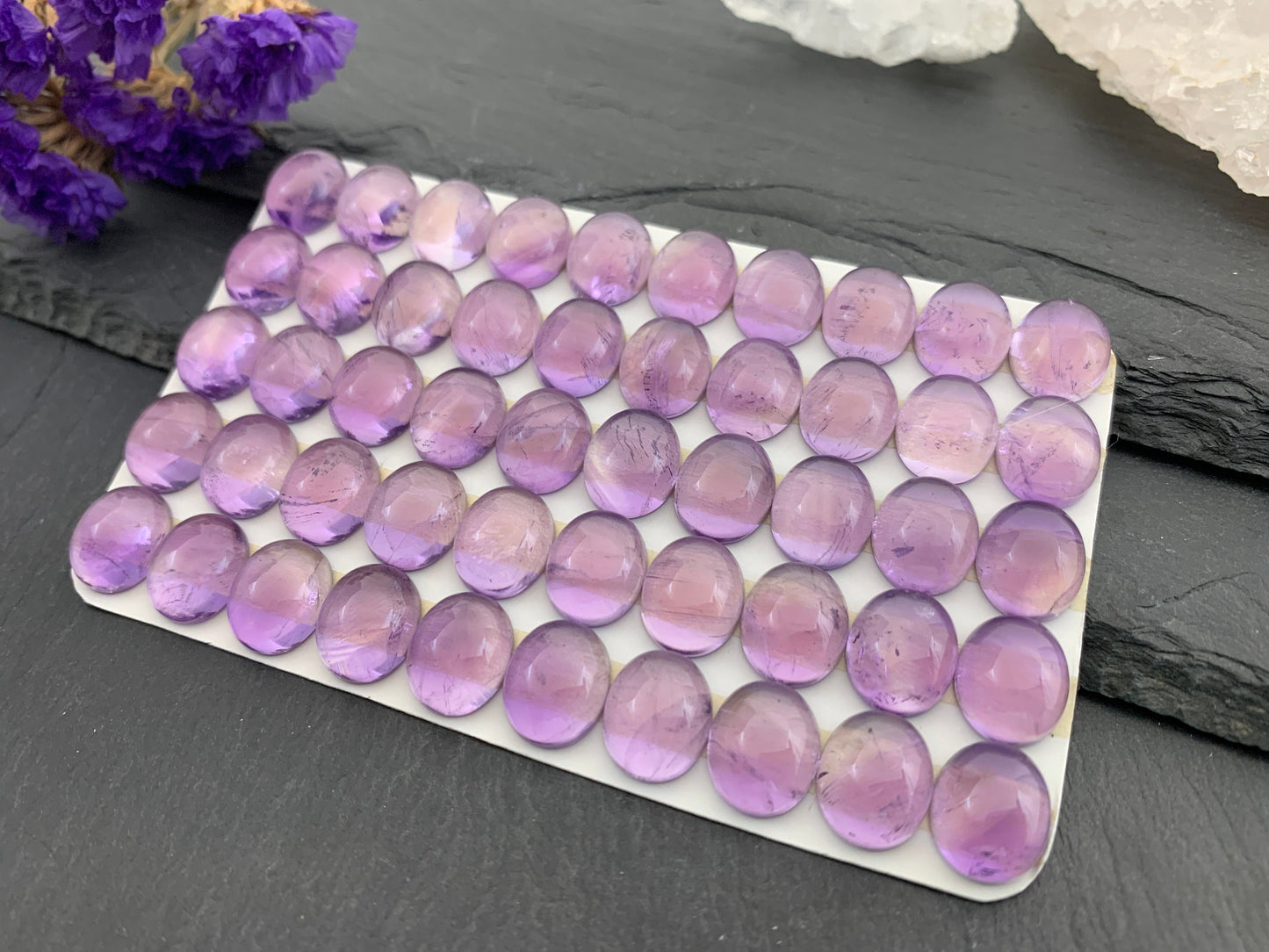 Amethyst oval 10x12mm cabochon - Calibrated cabochons