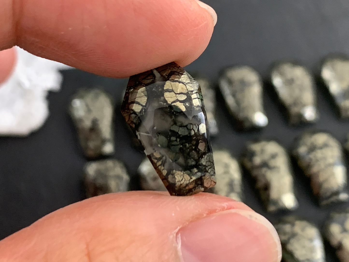 Marcasite Agate coffin 10x16mm cabochon | select your cabochon