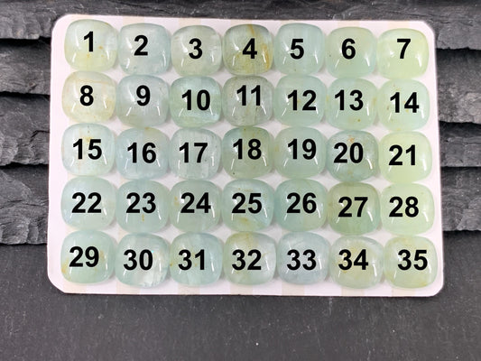 Aquamarine Square Cushion 10mm Cabochon – Natural Calibrated Gemstone