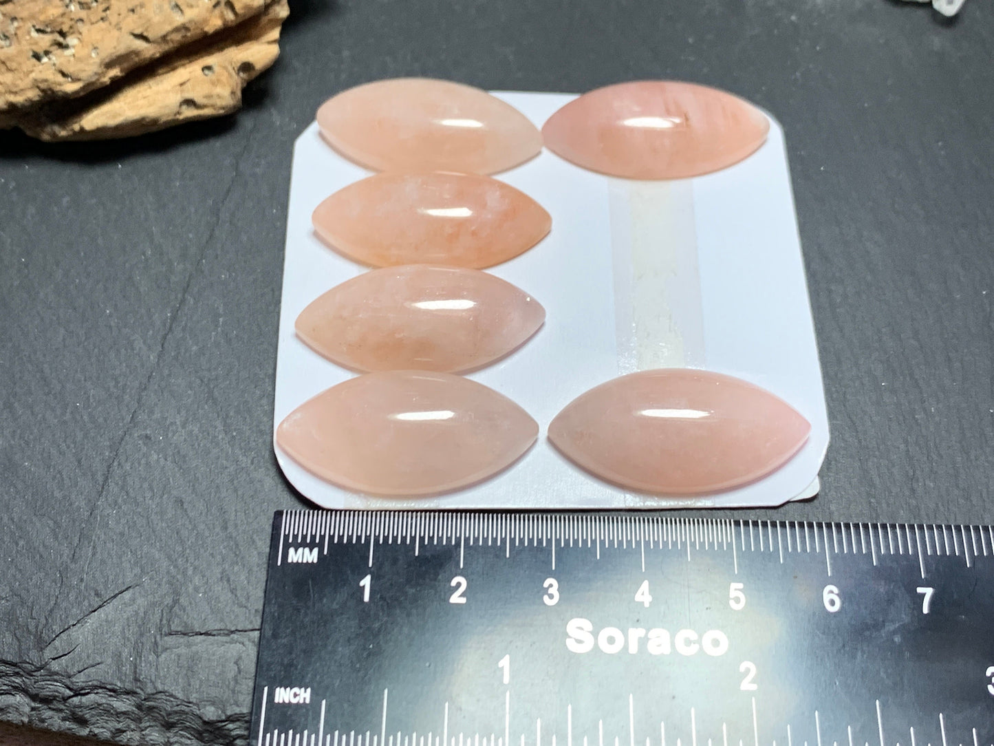 Morganite marquise 15x30mm cabochon - Calibrated cabochons