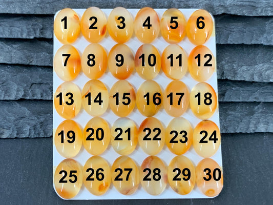 Carnelian Cabochon – Natural Orange Oval Gemstone 10x14mm Calibrated Stone