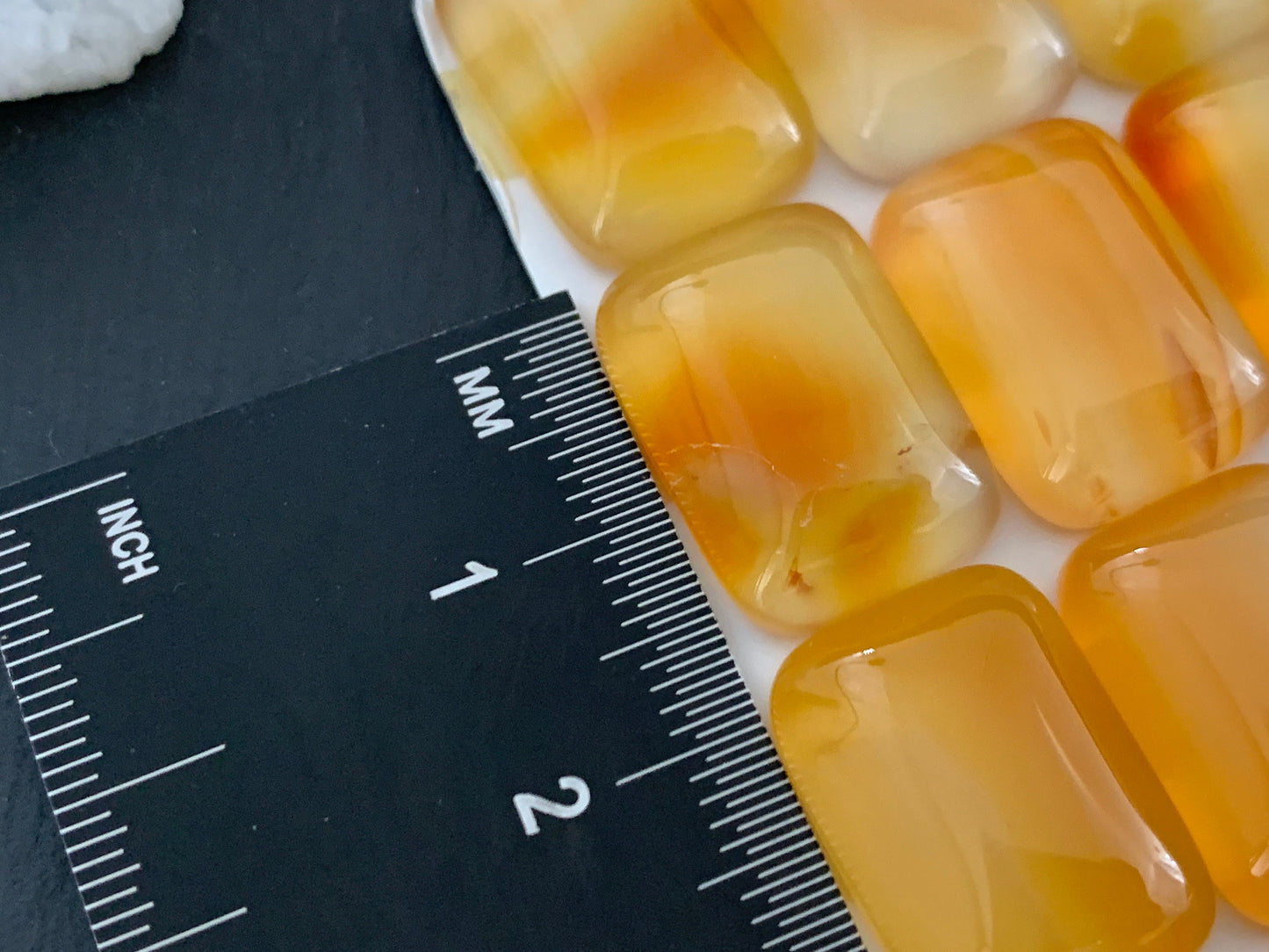 Carnelian rectangle 13x18mm cabochon - Calibrated cabochons