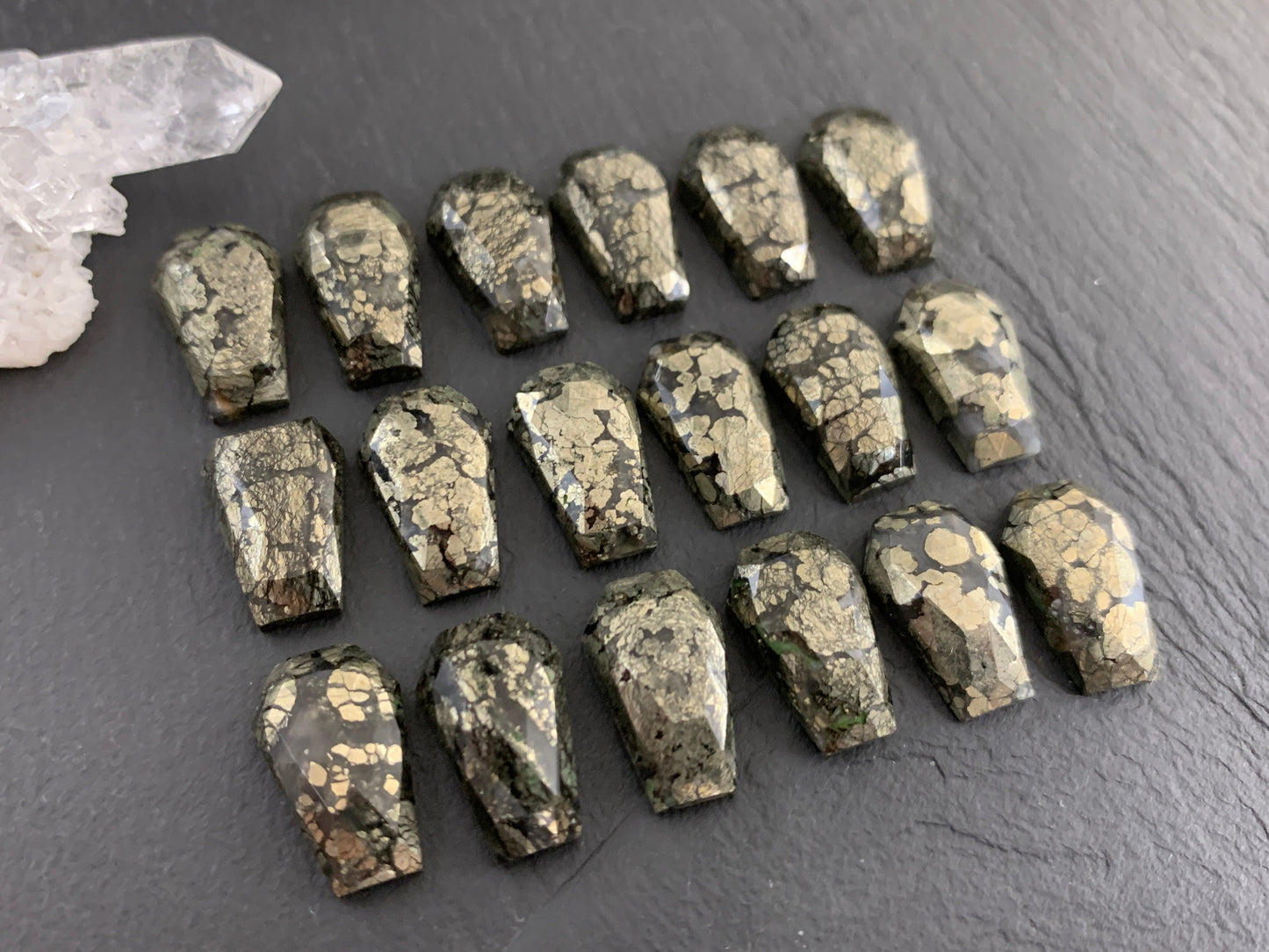 Marcasite Agate coffin 10x16mm cabochon | select your cabochon