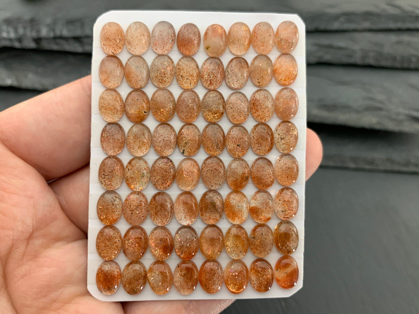 Sunstone oval 6x8mm cabochon