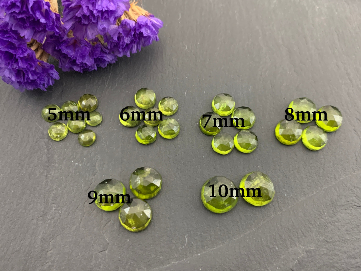 Faceted Vesuvianite round 5mm, 6mm, 7mm, 8mm, 9mm, 10mm cabochon