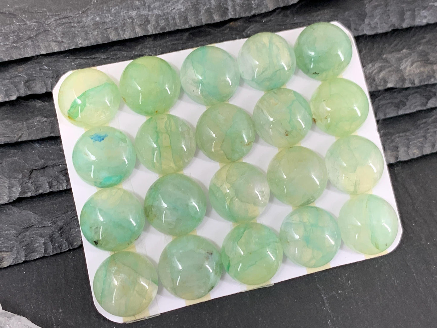 Chrysocolla round 15mm cabochon - Calibrated cabochons