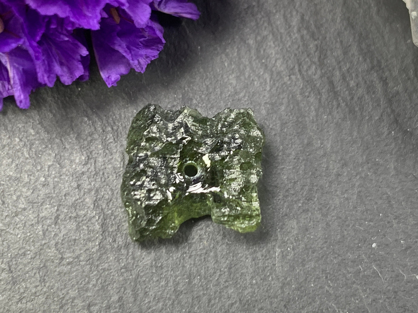 Raw Moldavite beads 12-16mm long - buy by piece