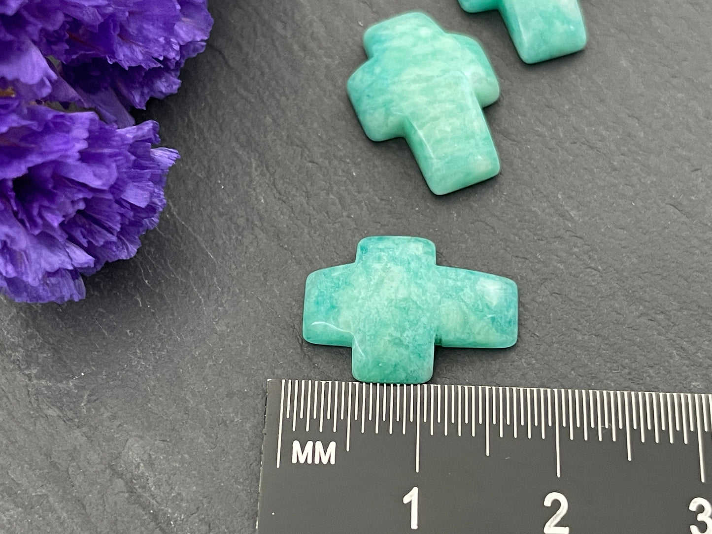 Cross Amazonite 12x16mm cabochon - Calibrated cabochons